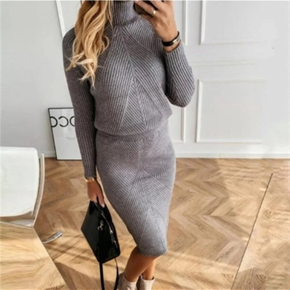 Conjunto Gola Alta com Saia Midi