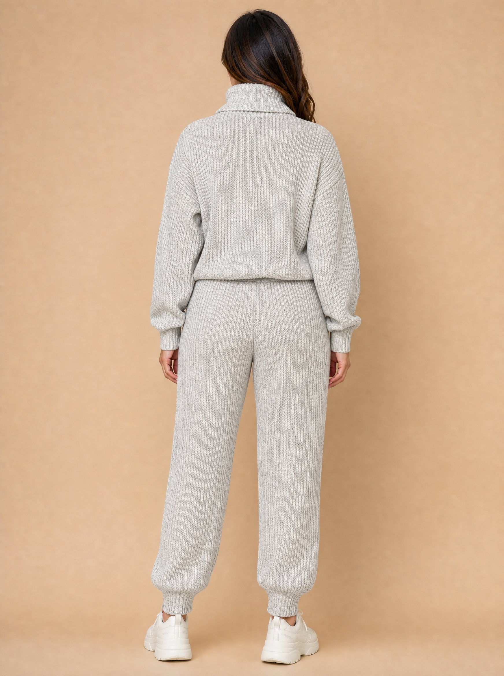Conjunto de Tricô Helena — Blusa Gola Alta + Calça Pantalona